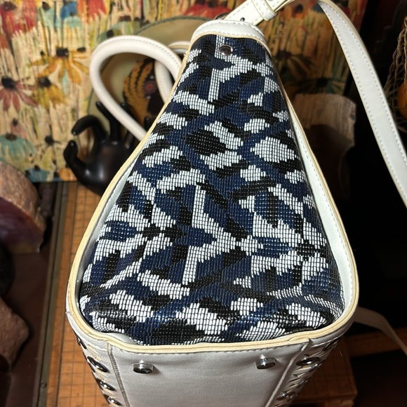 Sam Edelman Satchel Shoulder Crossbody Strap Leather Silver Rivets 10.5”x5.5”x3” - Picture 14 of 16